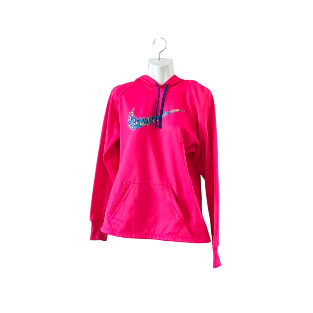 Nike Bright Pink Hoodie‎ with Blue Logo